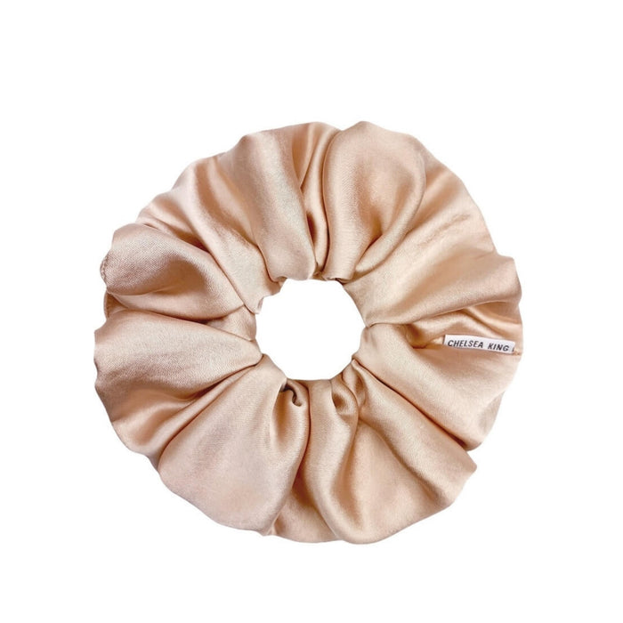 Chelsea King Adorn Satin Blush Scrunchie - Oversized