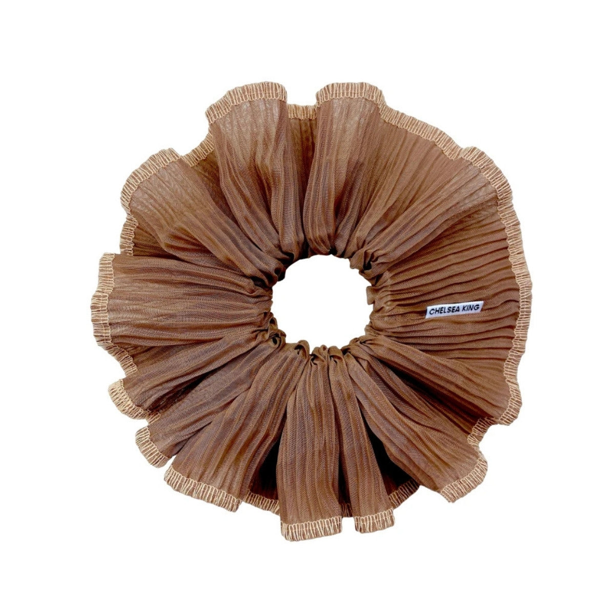 Chelsea King Allure Plissé Truffle Scrunchie - Oversized