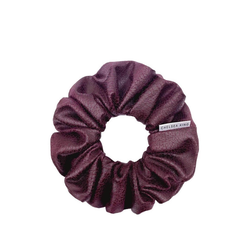 Chelsea King Bordeaux Faux Leather Merlot Scrunchie - Classic