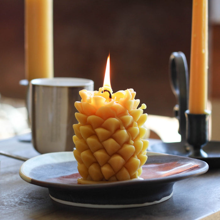 Honey Candles Pine Cone Candle - Natural Beeswax